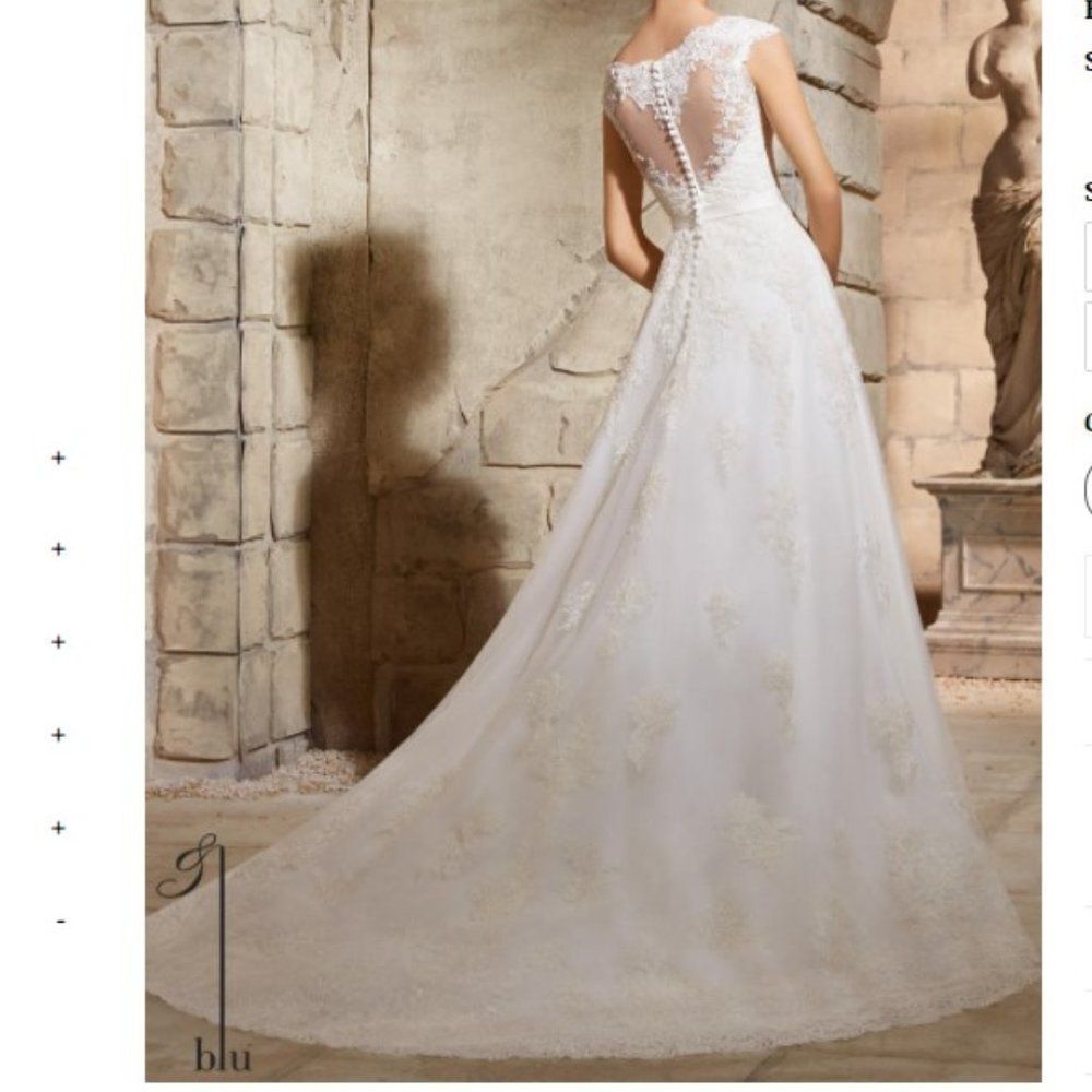 Mori Lee Wedding Dress 5370 Lace Embroidered Sash - Picture 2 of 12